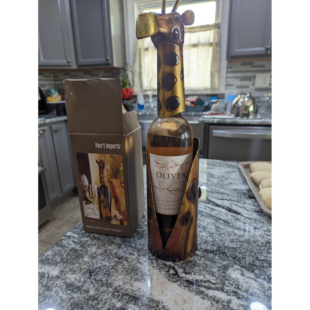 Pier One Metal Giraffe Wine Bottle Holder Whimsical And Fun